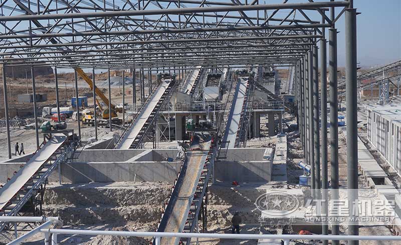 時(shí)產(chǎn)200噸石子生產(chǎn)線(xiàn)河北客戶(hù)現(xiàn)場(chǎng)