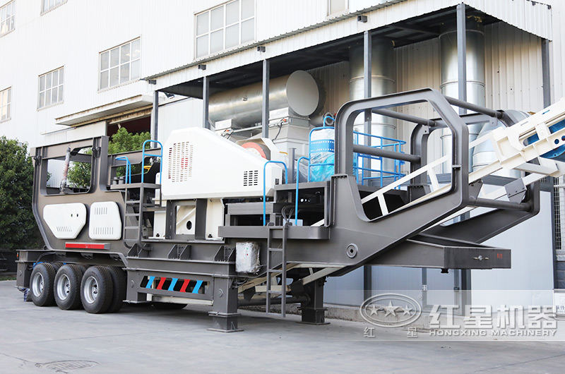 鄂式移動(dòng)建筑廢料破碎機(jī)，給料+粗碎+除鐵