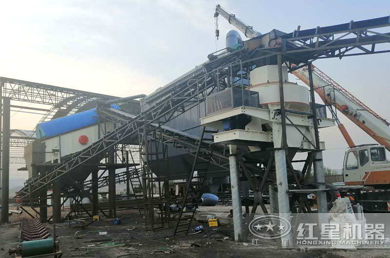 保定曲陽一小時300-500噸打沙機生產(chǎn)現(xiàn)場